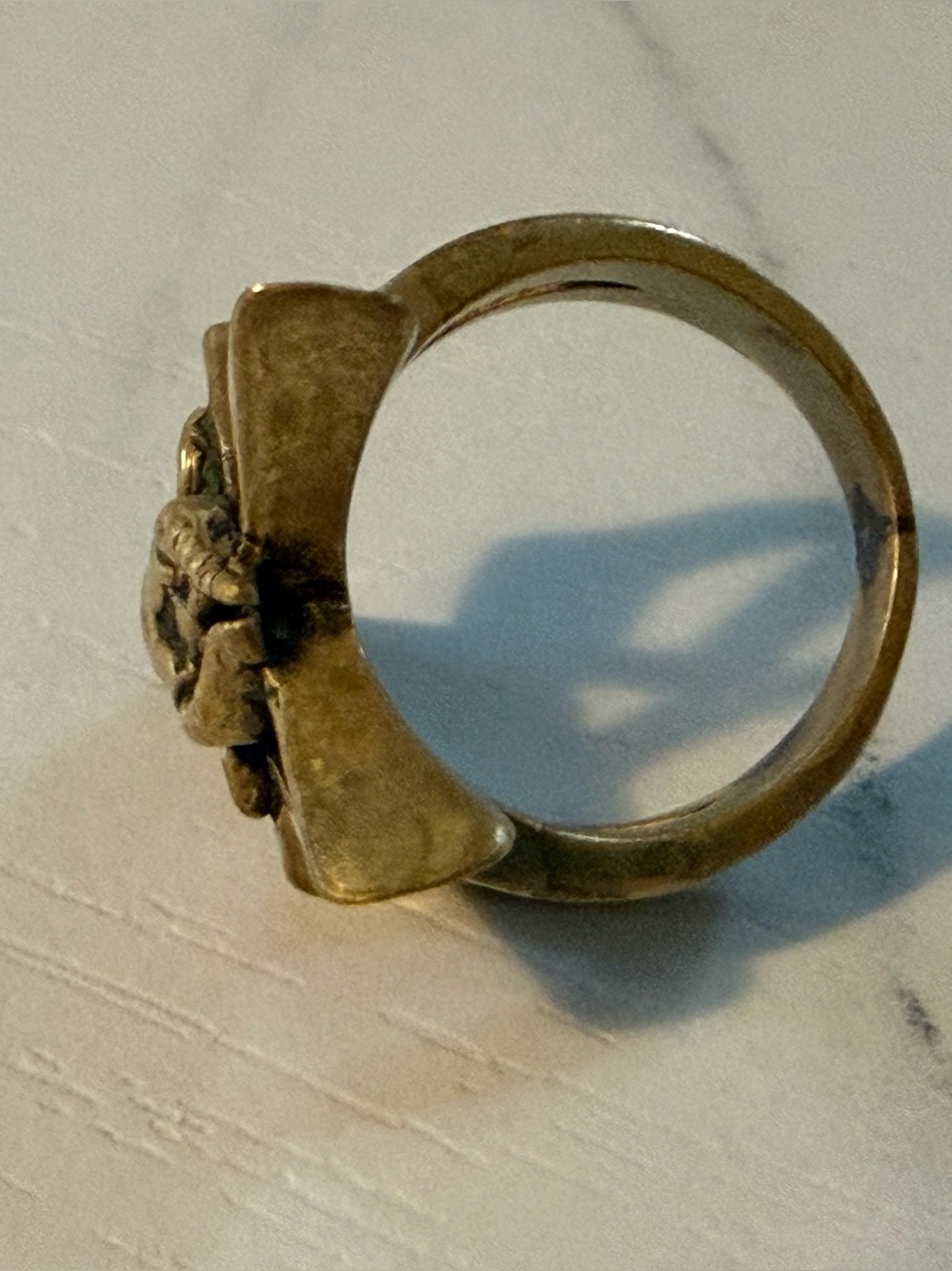Brass Baphomet Goat Head Pentagram Ring - Picture 7 of 10
